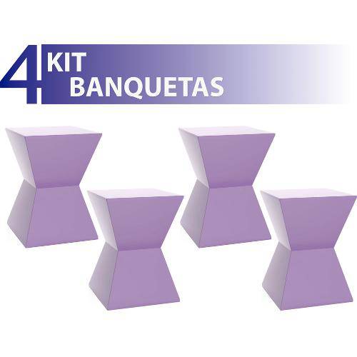 Kit 4 Banquetas Nitro Color Roxo