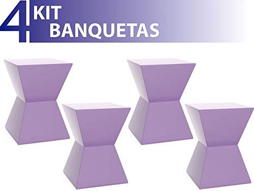 Kit 4 Banquetas Nitro Color Roxo