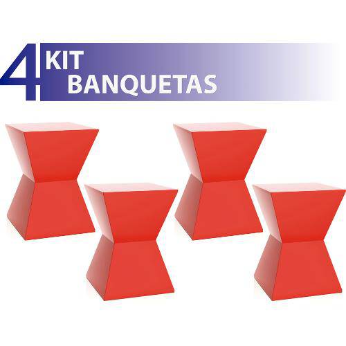 Kit 4 Banquetas Nitro Color Vermelho