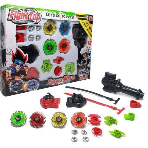 Tudo sobre 'Kit 4 Beyblade Tipo Fight Top Metal Lançadores'