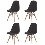 Kit 4 Cadeiras Charles Eames Eiffel Botone Marrom