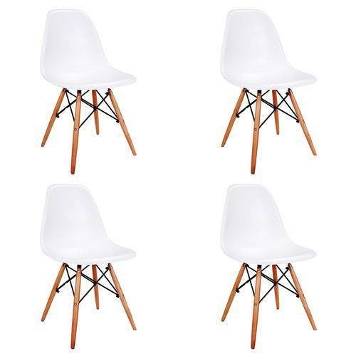 Kit 4 Cadeiras Charles Eames Eiffel Dsw Branca