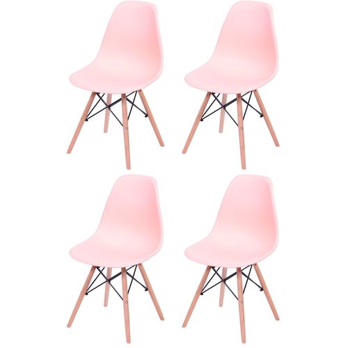 Kit 4 Cadeiras Charles Eames Eiffel Wood Design Varias Cores