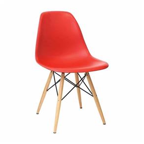 Kit 4 Cadeiras Eames Madeira Sem Braço - Vermelho