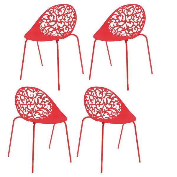 Kit 4 Cadeiras Fiorita Vermelho - Im In