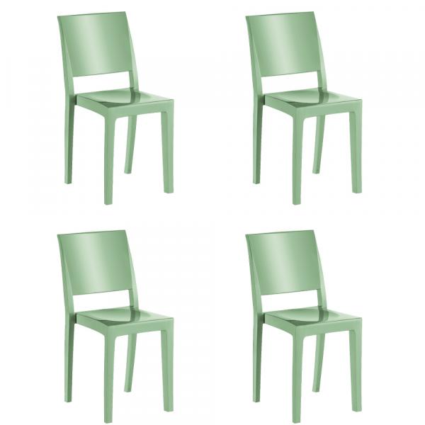 Kit 4 Cadeiras Hydra Plus em Polipropileno - Kappesberg - Verde