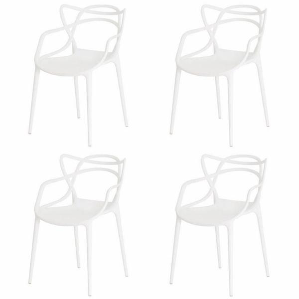 Kit 4 Cadeiras para Mesa de Jantar Sala Cozinha Escrivaninha Allegra Master Branca - Cadeiras Inc