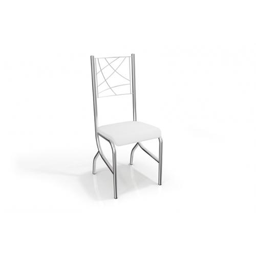 Kit 4 Cadeiras Polônia com Acabamento Cromado Kappesberg 4c070 Branco