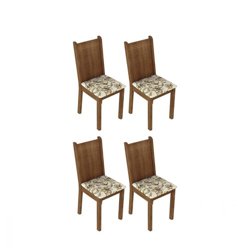 Kit 4 Cadeiras Rustic Lírio Bege Madesa 4290