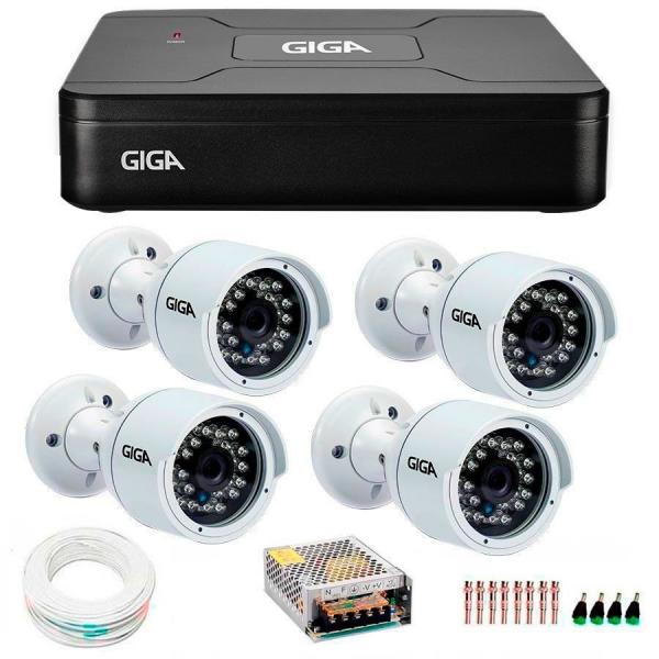 Kit 4 Câmeras de Segurança HD 720p Giga Security GS0016 + DVR Giga Security Multi HD + Acessórios