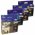 Kit 4 cartuchos T297 T296 preto e colorido originais Epson para XP231 XP431 XP231 XP431 TO297 TO296