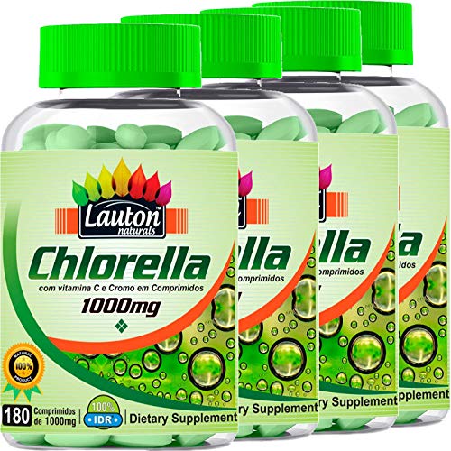 Kit 4 Clorella 1000 Mg 180 Comprimidos Lauton Nutrition