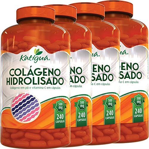 Kit 4 Colágeno Hidrolisado com Vitamina C 240 Cápsulas Katigua