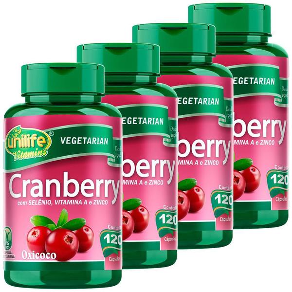 Kit 4 Cranberry Oxicoco 120 Cápsulas Unilife Vitamins