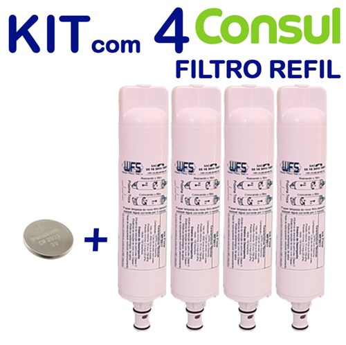 Kit 4 Filtro Refil para Purificador de Água Consul Compatível Bem Estar e Facilite