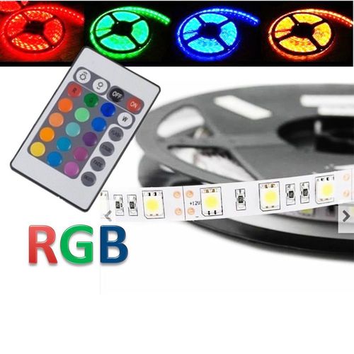 Kit 4 Fita Led Rgb 5050 Bivolt Multicores com Fonte e Controle Completa