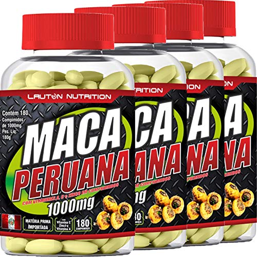 Kit 4 Maca Peruana 1000mg 180 Comprimidos Lauton Nutrition