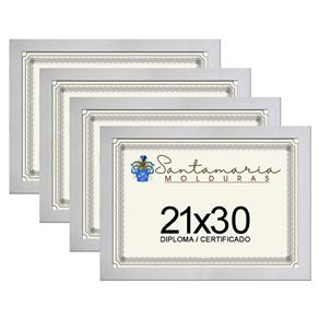 Kit 4 Molduras Porta Diploma Certificado A4 21x30
