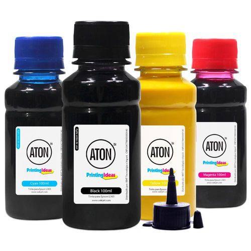 Kit 4 Tintas L365 para Epson Bulk Ink CMYK 100ml Pigmentada Aton