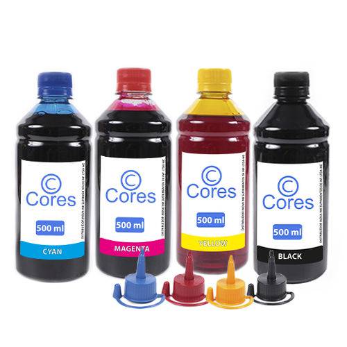 Kit 4 Tintas para Canon Universal 500ml Cores