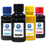 Kit 4 Tintas Para Epson 504 | T504 Pigmentada Black (200ml) | Corante Coloridas (100ml) - Valejet