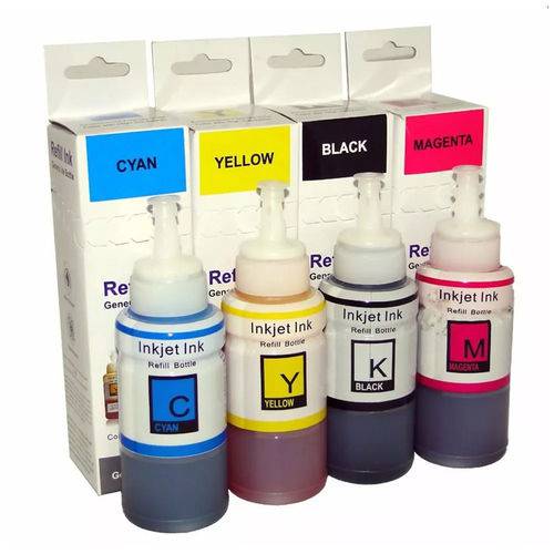 Kit 4 Tintas para Epson L455 Bulk Ink Ecotank CMYK Corante 70ml Premium