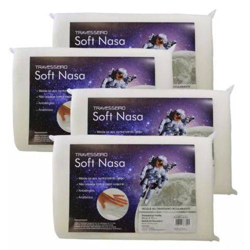 Kit 4 Travesseiro Soft Nasa -Antialérgico Toque Macio