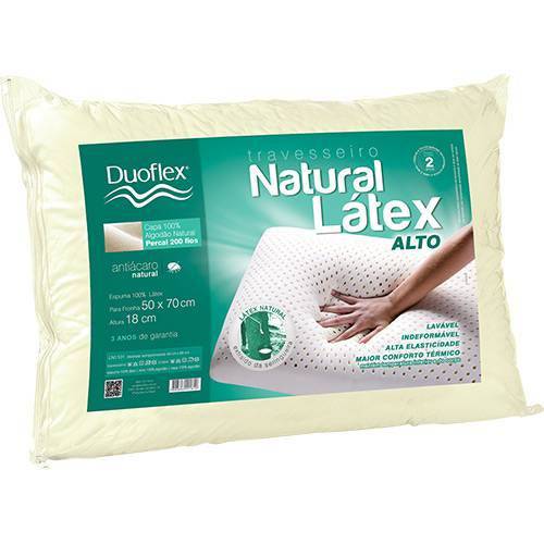 Kit 3 Travesseiros Duoflex Natural Latex Alto