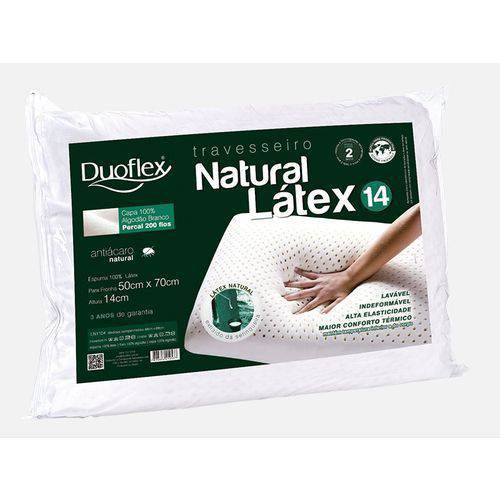 Kit 4 Travesseiros Duoflex Natural Látex LN1104 50x70x14
