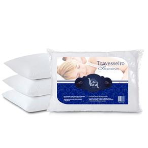 Kit 4 Travesseiros Percal Premium Casa Dona 200 Fios Siliconada Branco - BRANCO