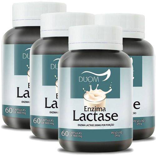 Kit 4 Und Lactase (enzima) 60cps 400mg Duom