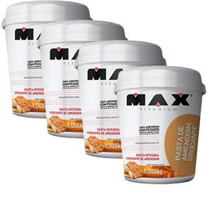 Kit 4x Pasta de Amendoim Crocante - 1005kg - Max Titanium - 4 X 1005 G-SEM SABOR