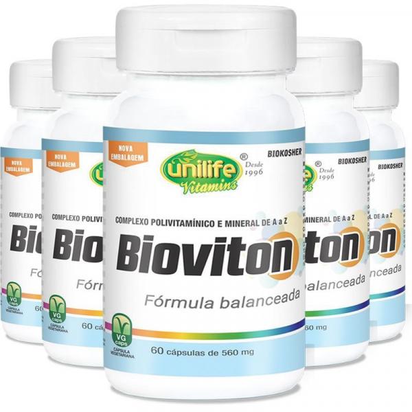 Kit 5 Bioviton Suplemento de Vitaminas e Minerais Unilife 60 Caps