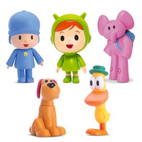 Kit 5 Bonecos Vinil Pocoyo Elly Loula Pato Nina Cardoso Toys