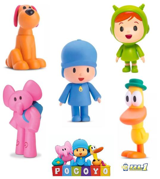 Kit 5 Bonecos Vinil Pocoyo Elly Loula Pato Nina Cardoso Toys