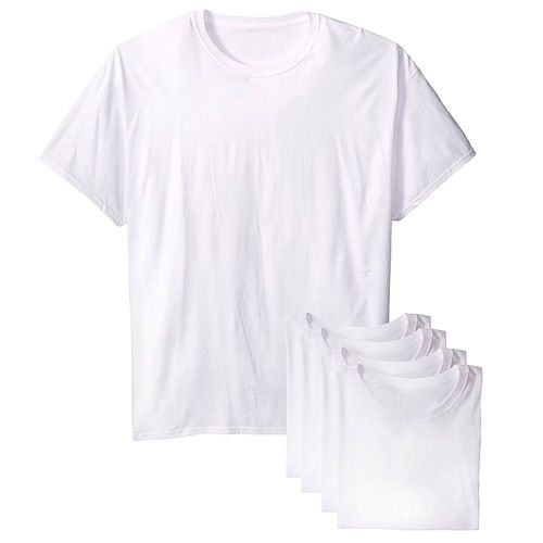 Kit 5 Camisetas Básicas Masculina T-shirt 100% Algodão Branca