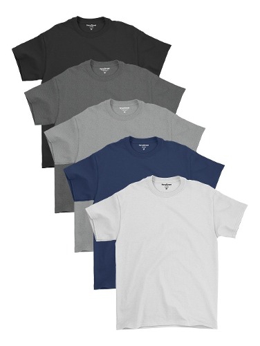 Kit 5 Camisetas Masculinas Básica Lisa Algodão 30.1 Premium - Newbeat