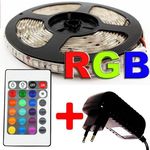 Kit 5 Fita Led Rgb 5050 Bivolt Multicores com Fonte e Controle Completa