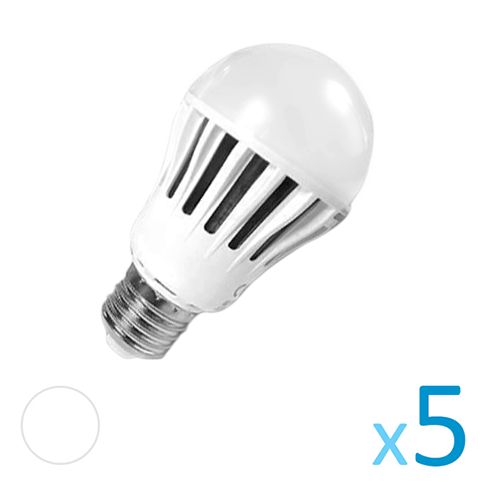 Kit 5 Lâmpada Led Bulbo 10w Branco Frio Super Economica