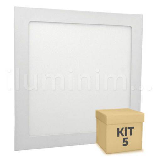 Tamanhos, Medidas e Dimensões do produto Kit 5 Luminária Painel Plafon Led Quadrado Embutir-25w-6500k