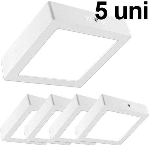 Tamanhos, Medidas e Dimensões do produto Kit 5 Luminária Plafon Led 25w Sobrepor Quadrado Branco Frio