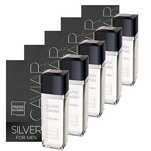 Kit 5 Perfumes Masculino Silver Caviar 100ml Paris Elysees
