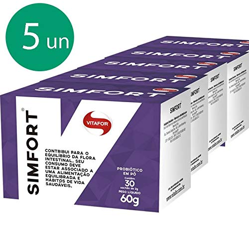 Kit 5 Simfort Mix de Probióticos Vitafor 30 Saches de 2g
