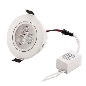 Kit 5 Spot Dicróica 3w LED Redondo Direcionável Corpo Branco Branco Quente 3000k