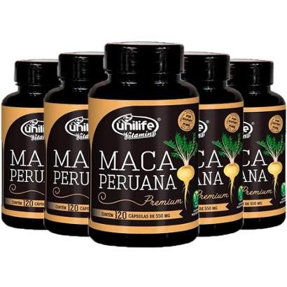 Kit 5 X Maca Peruana Premium 120 Cápsulas Unilife
