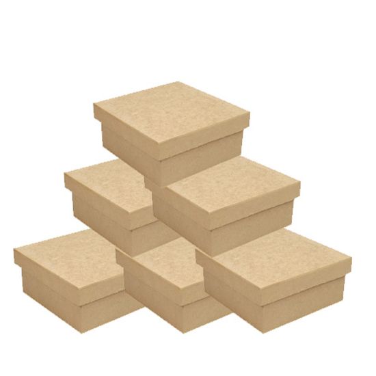 Kit 50 Caixas Tampa de Sapato Baixa 10x10x5 - MDF