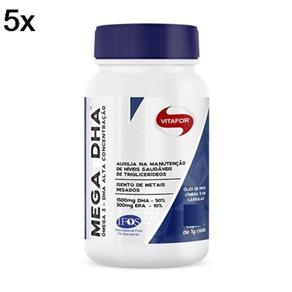 Kit 5X Mega Dha - 60 Cápsulas - Vitafor