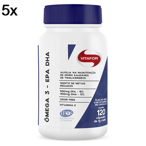 Kit 5X Omegafor - 120 Cápsulas 1g - Vitafor