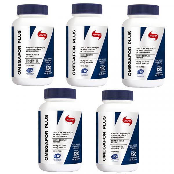 Kit 5X Omegafor Plus 120 Cápsulas - Vitafor