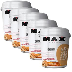 Kit 5x Pasta de Amendoim Crocante - 1005kg - Max Titanium - 5 X 1005 G